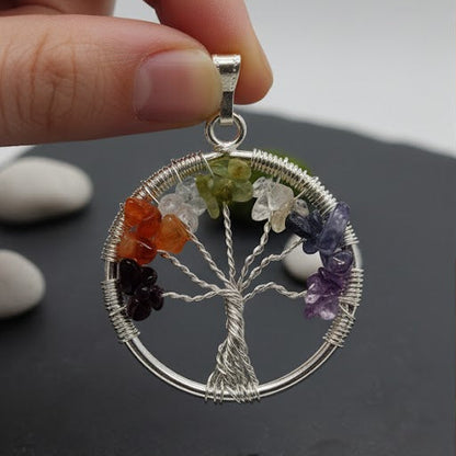 🌈 Seven Chakra Tree Pendant – Balance, Energy & Inner Harmony