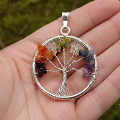 🌈 Seven Chakra Tree Pendant – Balance, Energy & Inner Harmony