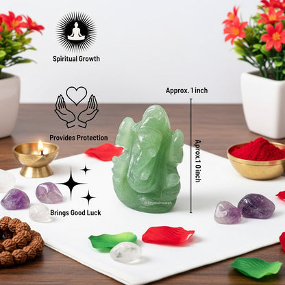 Green Aventurine Small Ganesha – Luck & Prosperity Idol