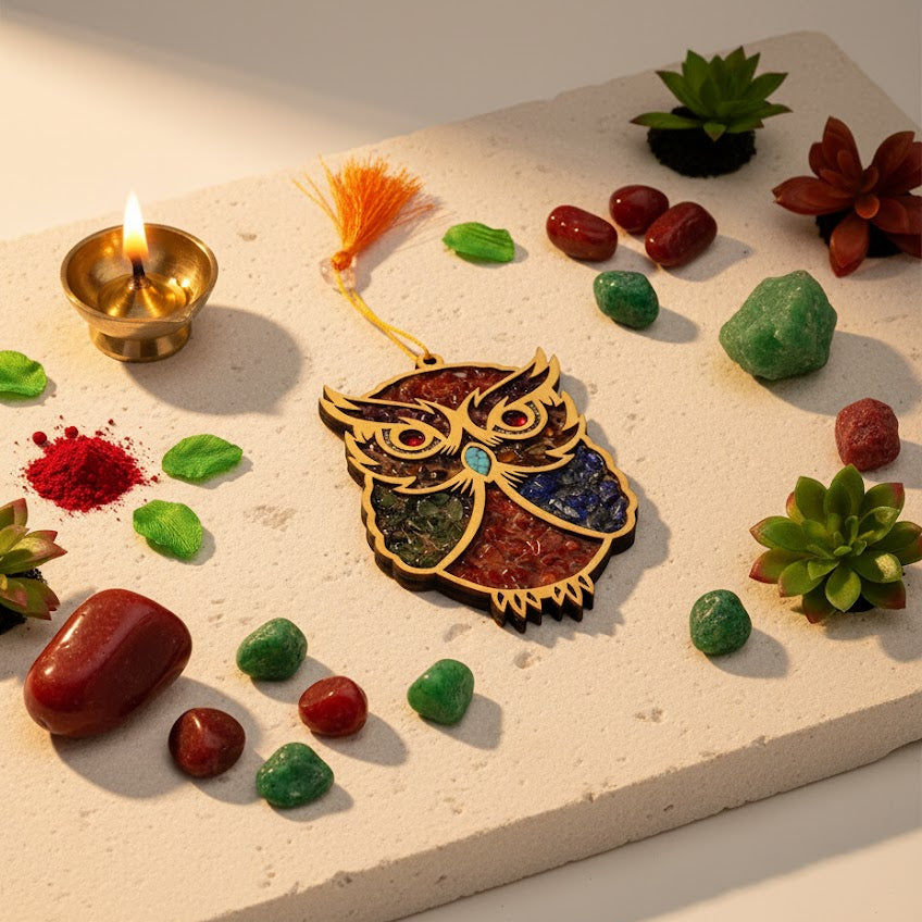 🦉7 Chakra Owl Wall Hanging – Vastu Evil Eye