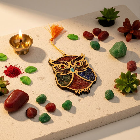 🦉7 Chakra Owl Wall Hanging – Vastu Evil Eye