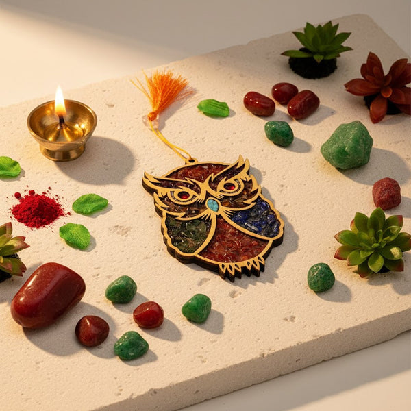 🦉7 Chakra Owl Wall Hanging – Vastu Evil Eye