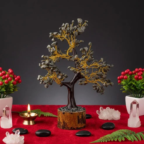 Golden Bloom Success Duo With Raw Pyrite Tree and Pyrite Pendant