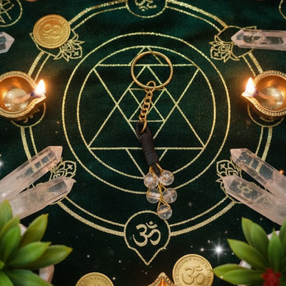 🤍 Clear Quartz Aura Clarity Crystal Keychain