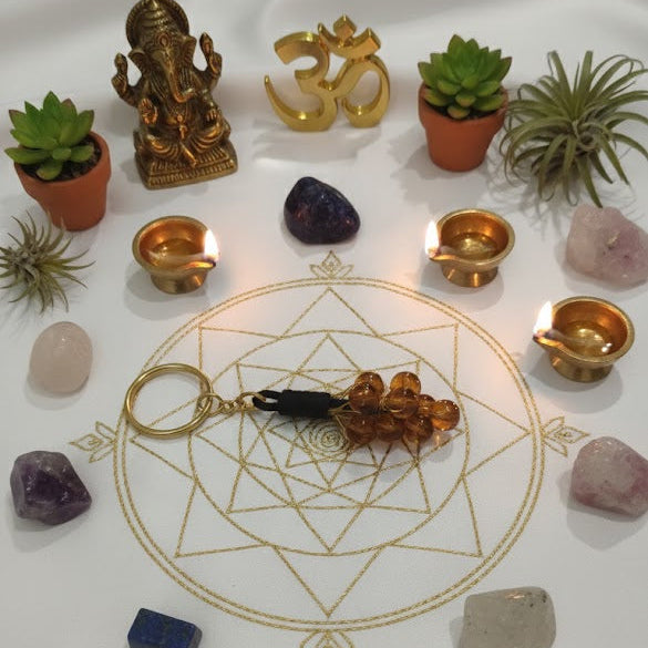 💛 Citrine Wealth Success Crystal Keychain