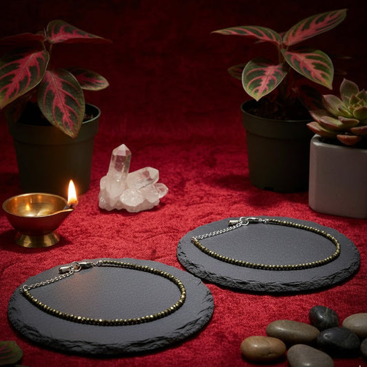 Raw Pyrite Anklet Set Of 2 - Wealth • Confidence • Grounding (Extra 20% OFF)