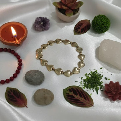 Golden Pyrite Heart Wealth & Confidence Bracelet